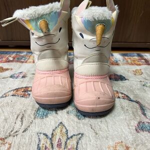 Cat & Jack Unicorn Boots - Pink and Cream